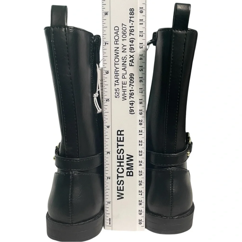 The Children's Place Toddler Girls Black Mid-Calf Boots with Elastic Panels